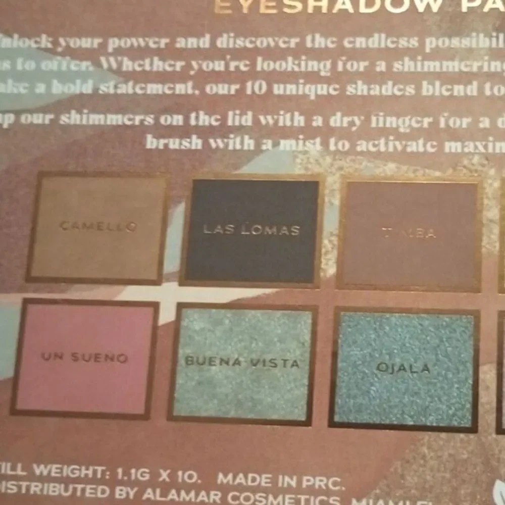 Alamar Destino Eyeshadow Palette 10 Shades Neutral Glam Makeup Full Size NEW